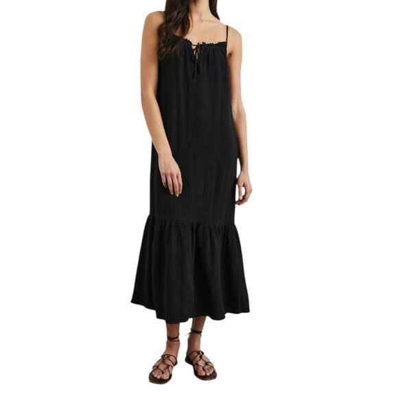 Rails Marseille gauze sleeveless dress black size Medium M - Picture 1 of 9